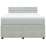 vidaXL Sommier à lattes de lit et matelas Gris clair 140x190cm Velours