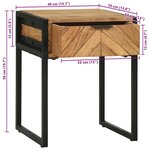Table de chevet vidaXL 40x35x50 cm en bois massif d'acacia