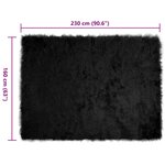 vidaXL Tapis en Peau de Mouton Synthétique Noir 230 x 160 cm Polyester