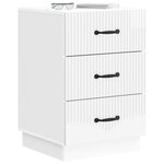 vidaXL Cabinet de chevet avec tiroir Blanc brillant 43 x 41 x 63 5 cm