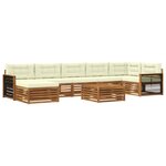 vidaXL Ensemble de canapés d'extérieur 8 pc Naturel et Crème