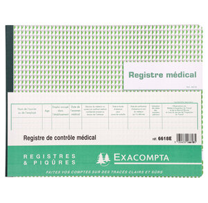 Piqûre Contrôle médical 240 x 320 mm 60 pages EXACOMPTA