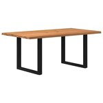 vidaXL Table à manger marron clair bois de chêne massif rectangulaire