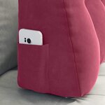vidaXL Coussin de Dos Bordeaux 80 x 24 x 50 cm Velours