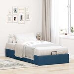 vidaXL Cadre de lit ottoman sans matelas bleu 90x190 cm tissu