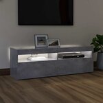 vidaXL Meuble TV avec lumières LED gris béton 120x35x40 cm