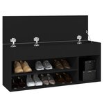 vidaXL Banc à chaussures Noir 105x30x45 cm Bois d'ingénierie