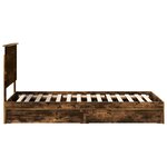vidaXL Lit de Rangement Chêne fumé 90 x 200 cm Bois d'ingénierie