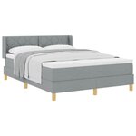 vidaXL Lit à ressorts avec matelas Gris clair 190 x 140 cm Polyester