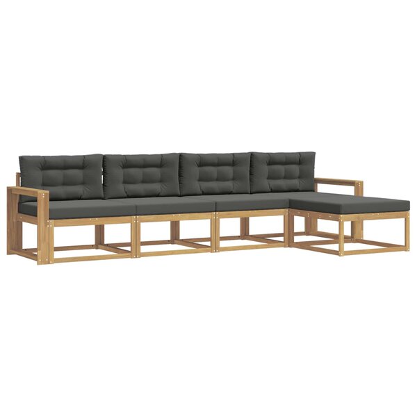 vidaXL Ensemble de canapés d'extérieur 4 Pièces Blanc et anthracite