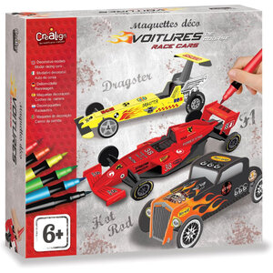 Maquettes - Voitures à construire et décorer - Montage facile - Dès 6 ans - Activité manuelle