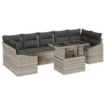 vidaXL Ensemble de canapé de jardin 8 Pièces Gris clair Poly rotin