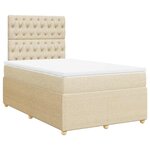 vidaXL Sommier à lattes de lit avec matelas crème 120x190 cm tissu