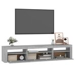 vidaXL Meuble TV avec lumières LED Sonoma gris 195x35x40 cm