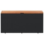 vidaXL Boîte de rangement de jardin noir résine tressée bois d'acacia
