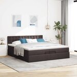 VidaXL Cadre de lit ottoman avec matelas marron foncé 200x200 cm tissu