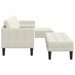vidaXL Ensemble de Canapés avec coussin 2 Pièces Crème Polyester