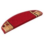 vidaXL Tapis d'escalier autoadhésifs 5 Pièces 65x21x4 cm Rouge
