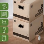 Pack and Move - Lot 50 cartons déménagement stockage livres - 40 x 30 x 30 cm - Poignées renforcées - 1 adhésif offert