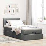 vidaXL Lit ottoman avec matelas gris foncé 90x200 cm tissu