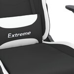vidaXL Chaise de jeu de massage Noir et blanc Tissu