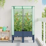 vidaXL Jardinière surélevée avec housse aspect rotin 80x40x140 cm