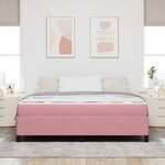 vidaXL Cadre de lit avec matelas Rose 180 x 200 cm tissu