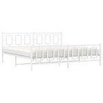 vidaXL Cadre de lit métal avec tête de lit/pied de lit blanc 200x200cm