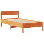 vidaXL Lit bibliothèque sans matelas cire marron 90x190 cm pin massif