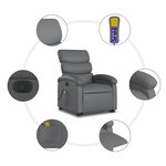 vidaXL Fauteuil inclinable de massage électrique gris similicuir