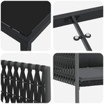 vidaXL Ensemble de salle à manger pour jardin 3 Pièces Noir Poly rotin