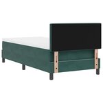 vidaXL Lit à ressorts avec matelas Vert foncé 90 x 190 cm Velours