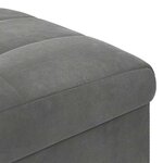 vidaXL Pouf de rangement Gris foncé 40 x 40 x 45 cm Velours
