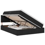 vidaXL Lit de rangement LED avec matelas Noir 140 x 190 cm Tissu