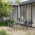 vidaXL Ensemble de salle à manger de jardin 5 Pièces Acier Anthracite