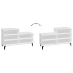 vidaXL Armoire à chaussures Blanc 102x36x60 cm Bois d'ingénierie