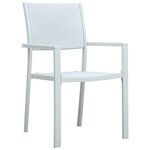 vidaXL Chaises de jardin 4 Pièces Blanc Plastique Aspect de rotin