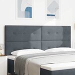 vidaXL Tête de lit avec des lumières à LED Gris 100 cm Velours