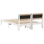 vidaXL Cadre de lit avec tête de lit Blanc et gris clair 135 x 190 cm