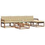 vidaXL Ensemble de canapés d'extérieur 6 Pièces Naturel et Beige