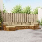 vidaXL Ensemble de canapés d'extérieur 7 Pièces Naturel et Beige