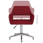 vidaXL Chaise pivotante de salle à manger Rouge bordeaux Tissu