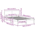 vidaXL Cadre de lit avec tête de lit marron ciré 135x190 cm en bois de pin massif