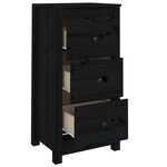 vidaXL Buffets 2 Pièces noir 40x35x80 cm bois massif de pin