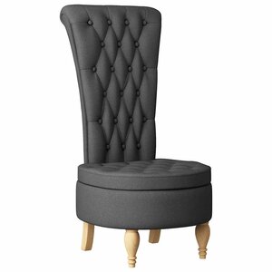 vidaXL Fauteuil à pantoufle Gris foncé 56 5 x 70 x 110 cm tissu