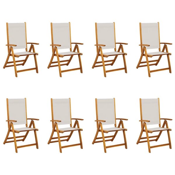 vidaXL Chaises pliables de jardin lot de 8 bois d'acacia et textilène