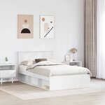vidaXL Cadre de lit Blanc 120 x 190 cm Bois d'ingénierie