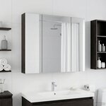 vidaXL Armoire Miroir de Salle de Bain Chêne noir 80 x 14.5 x 70 cm