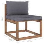 vidaXL Salon palette de jardin 3 Pièces et coussins Bois de pin imprégné