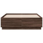 vidaXL Cadre de lit chêne marron 135x190 cm bois d'ingénierie